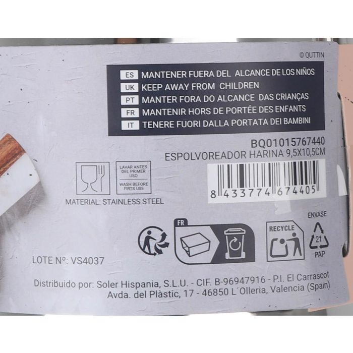 Espolvoreador de Harina Quttin 9.5x10.5 cm (12 Unidades) 5 Espolvoreador de Harina Quttin 9.5x10.5 cm (12 Unidades) 5