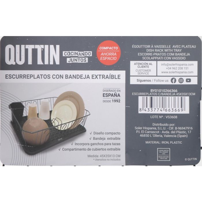 Escurreplatos con bandeja Privilege 45 x 35 x 13 cm (6 Unidades) 4 Escurreplatos con bandeja Privilege 45 x 35 x 13 cm (6 Unidades) 4