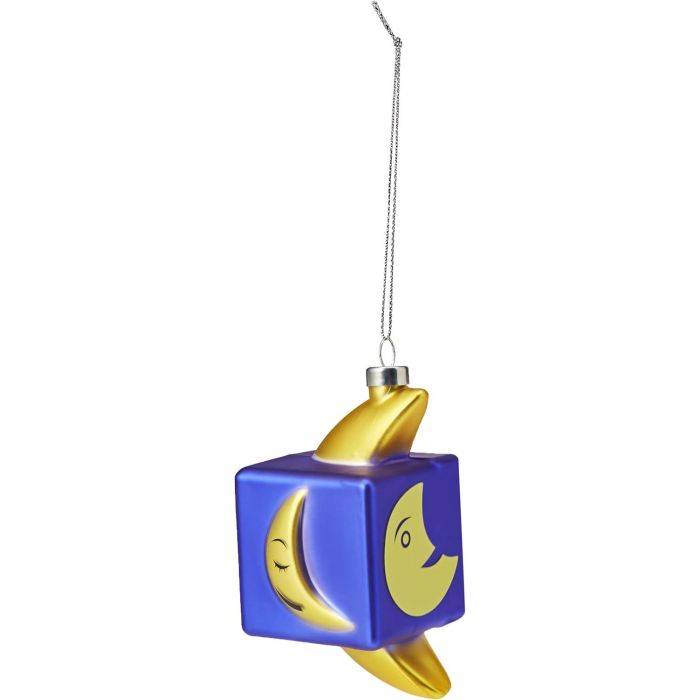 Alessi GJ02 8 Bola de Navidad Mooncube de Vidrio Soplado con Adornos Hechos a Mano, Diseño Inédito Original