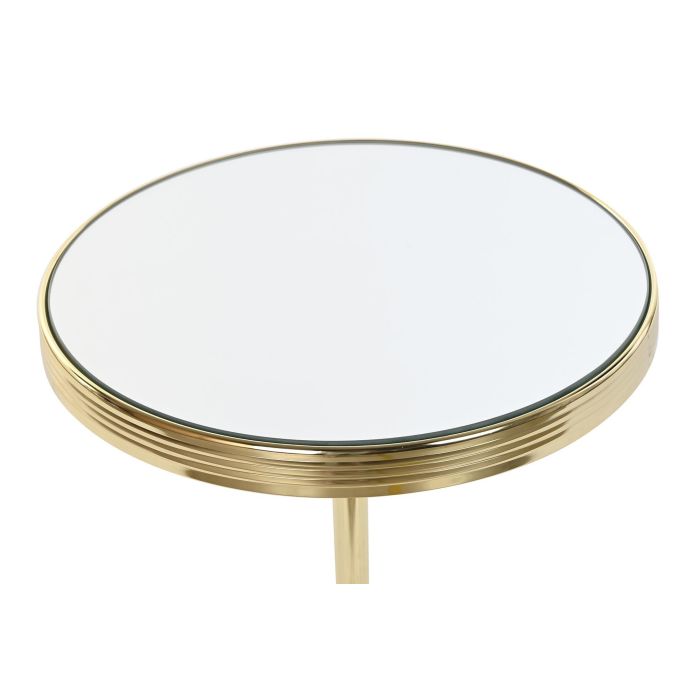 DKD Home Decor Mesita Auxiliar Glam Dorado Laton Espejo 42.5 x 49 x 42.5 cm 1