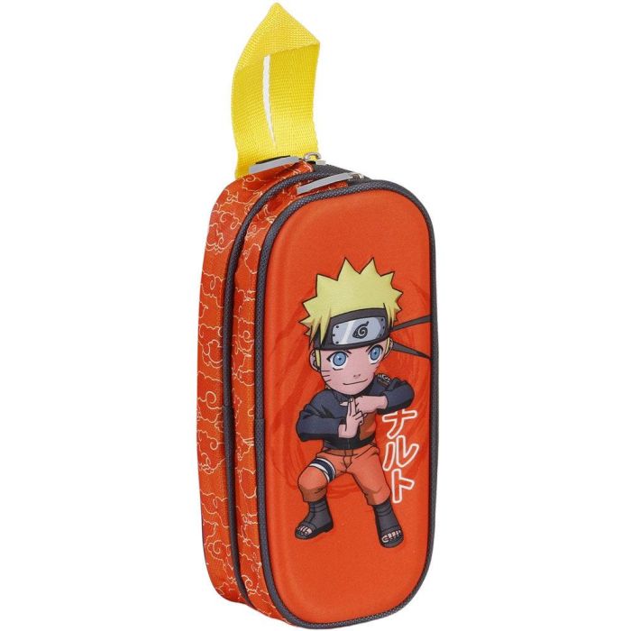 Naruto Estuche Portatodo 3D Doble con Relieve, 2 Compartimentos, Multicolor 2
