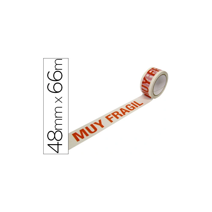 Blanca Cinta Adhesiva Polipropileno Blanca Impresión Muy Frágil para Embalaje 66 mt x 48 mm 0 Blanca Cinta Adhesiva Polipropileno Blanca Impresión Muy Frágil para Embalaje 66 mt x 48 mm 0
