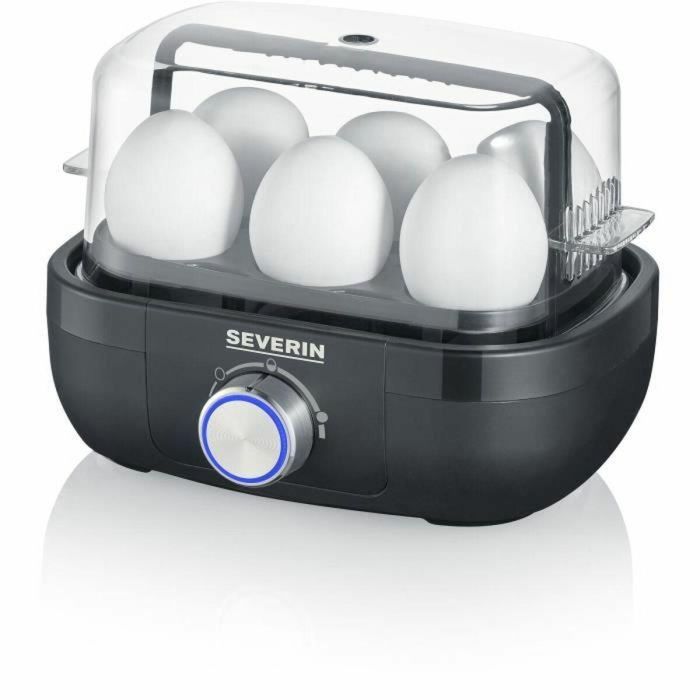 Severin EK3166 Cocedor de huevos 1 a 6 huevos, 420W, Negro Mate, 3 Tiempos de Cocción, Control Electrónico, Libre BPA