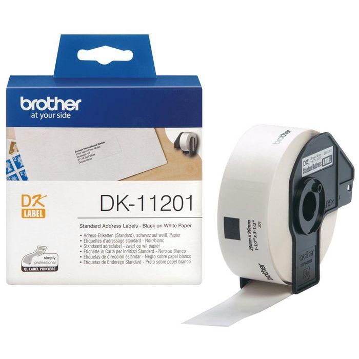 Brother DK-11201 Rollo de Etiquetas de Dirección Estándar Pre-Cortadas 29x90mm Negro sobre Blanco para Impresoras QL - 400 Unidades 0 Brother DK-11201 Rollo de Etiquetas de Dirección Estándar Pre-Cortadas 29x90mm Negro sobre Blanco para Impresoras QL - 400 Unidades 0