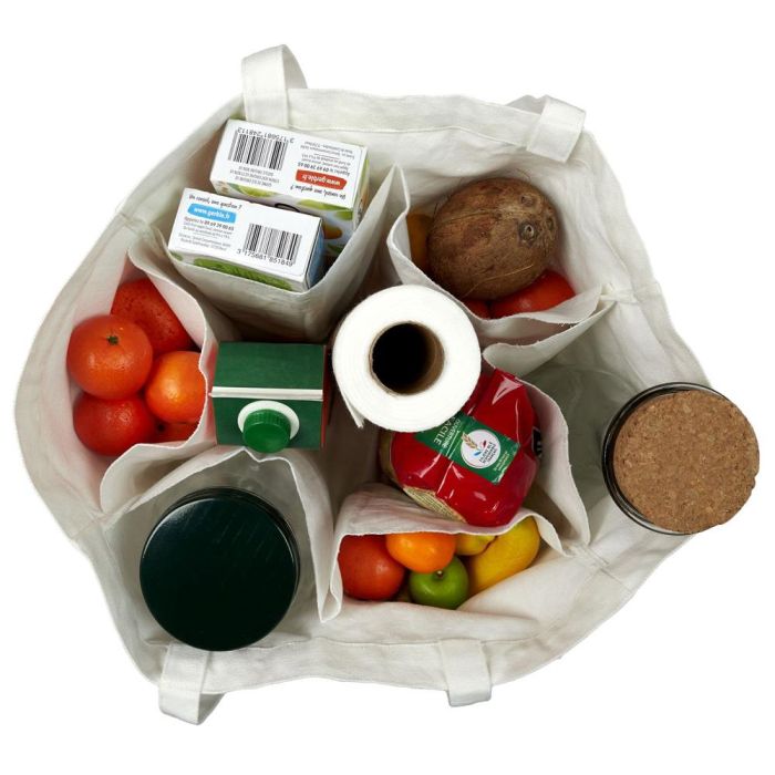 Entre Temps Bolsa Compra Con Bolsillos 100% Algodón 4