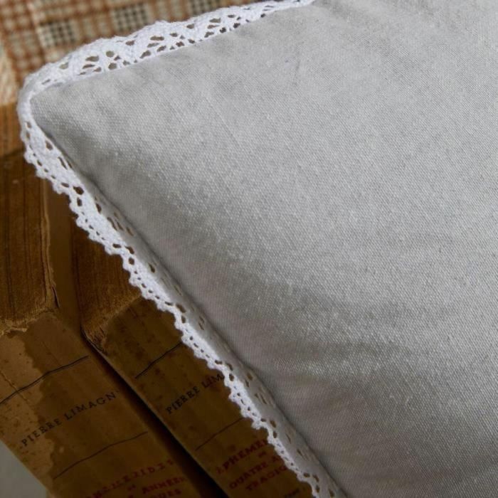 Cojín - TODAY - CHARME - Chambray x Dentelle Constance - 40 x 40 cm 4 Cojín - TODAY - CHARME - Chambray x Dentelle Constance - 40 x 40 cm 4