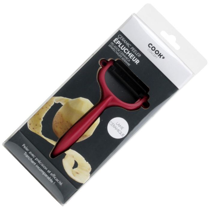 Cook Concept Pelador Cerámico Ligero y Manejable, Hoja Cerámica Anti-oxidación, Apto Lavavajillas, 14x8 cm 0 Cook Concept Pelador Cerámico Ligero y Manejable, Hoja Cerámica Anti-oxidación, Apto Lavavajillas, 14x8 cm 0