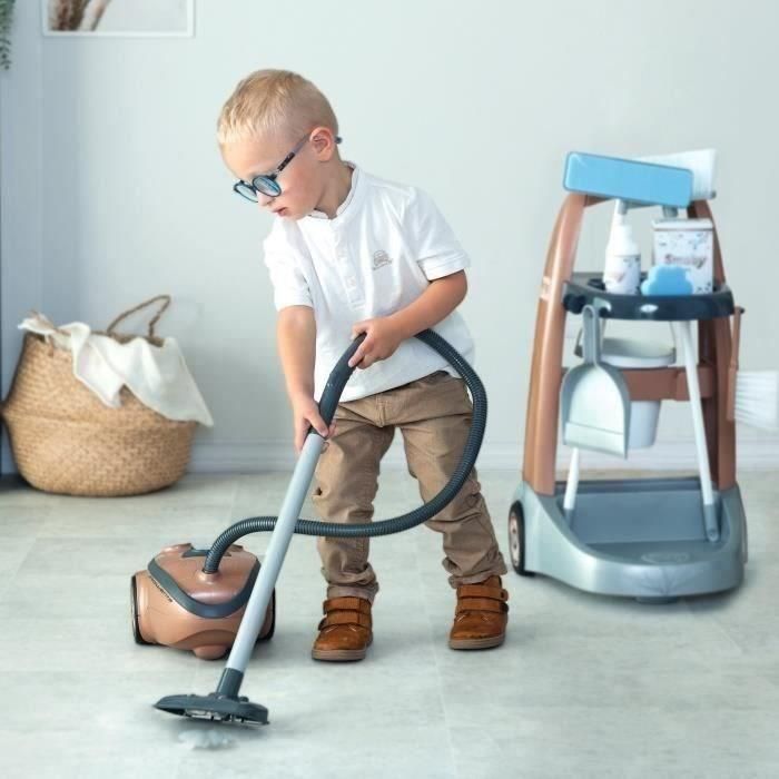 Smoby SMO3032160112818 - Carrito de limpieza de juguete con aspiradora Rowenta, para niños a partir de 3 años 1