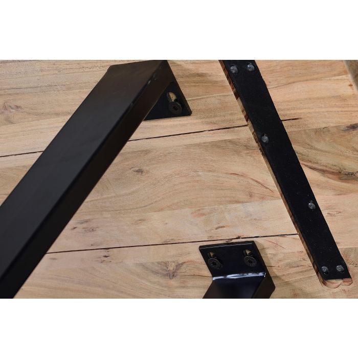 Giner y Colomer Banco Madera de Acacia y Metal Natural y Negro 180 cm 4