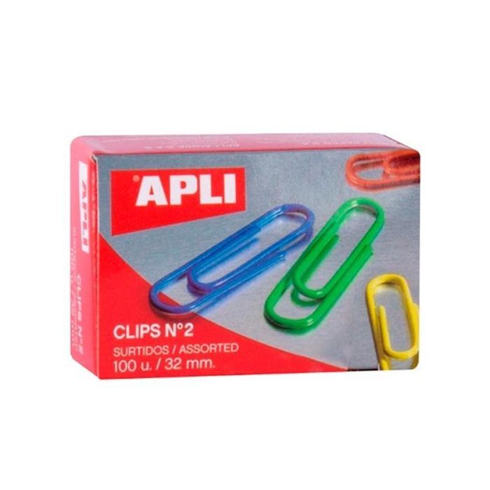 Apli Clips Colores Nº 2 - 32 mm Caja 100 Ud C-Surtidos Apli Clips Colores Nº 2 - 32 mm Caja 100 Ud C-Surtidos