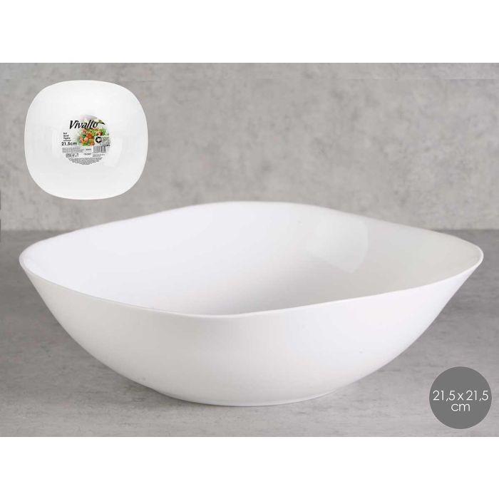 Bol Cuadrado Opal Blanco 21.5x21.5 cm Vivalto (24 Unidades) Bol Cuadrado Opal Blanco 21.5x21.5 cm Vivalto (24 Unidades)
