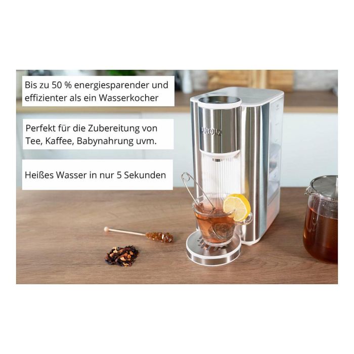 UNOLD Ava Express 18610 - Hervidor de Agua Eléctrico, 2.5 Litros, 2600 W, Acero Inoxidable y Plástico, 6 Ajustes de Temperatura, Indicador de Nivel, Plata y Blanco 4 UNOLD Ava Express 18610 - Hervidor de Agua Eléctrico, 2.5 Litros, 2600 W, Acero Inoxidable y Plástico, 6 Ajustes de Temperatura, Indicador de Nivel, Plata y Blanco 4