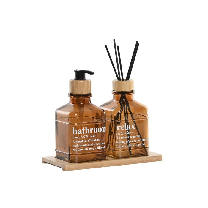 Baño Basicos DKD Home Decor Ambar Natural 9 x 1 x 19 cm Set de 3 (4 Unidades) Baño Basicos DKD Home Decor Ambar Natural 9 x 1 x 19 cm Set de 3 (4 Unidades)