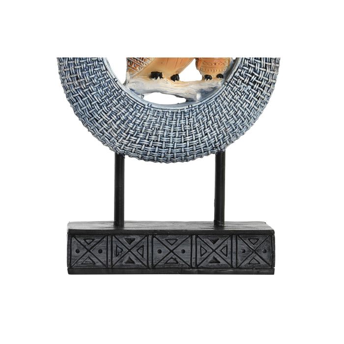 DKD Home Decor Figura Boho Resina Metal Beige Azul 6 x 25.5 x 16.5 cm (2 Unidades) 1