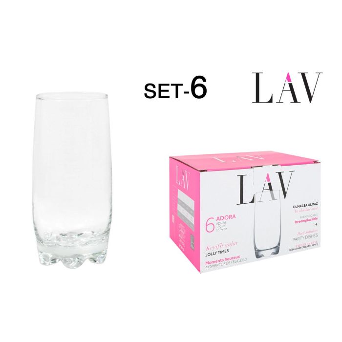 Set de 6 vasos para refresco 390 cc ADORA - Lav (8 Cajas) Set de 6 vasos para refresco 390 cc ADORA - Lav (8 Cajas)
