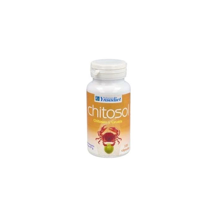 YNSADIET Chitosol 100 Cápsulas. Complemento alimenticio con Fibra de Chitosan, Ciruela y Vitamina C.