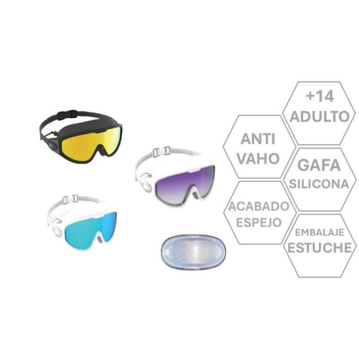 Lente natación adulto silicona con lente de pc polarizada efecto espejo - modelos surtidos 2 Lente natación adulto silicona con lente de pc polarizada efecto espejo - modelos surtidos 2