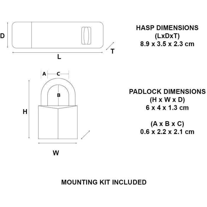 Paquete de candado MASTERLOCK Hasp + 3 Paquete de candado MASTERLOCK Hasp + 3