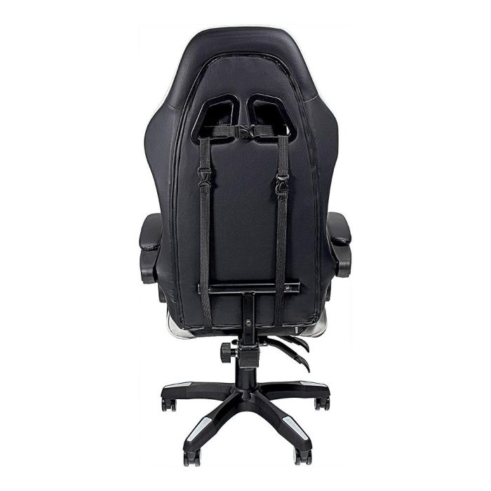 Edm Silla Gaming Ergonómica Negra y Blanca, Altura Regulable, Reclinable 90-135°, Soporte Lumbar, 150kg Máximo 3