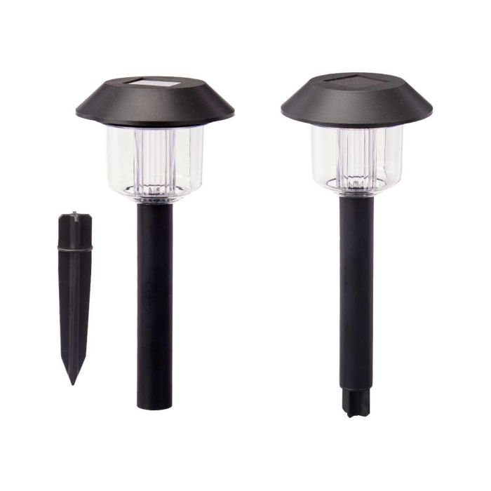 Ibergarden Baliza Solar de Plástico Negra Alta 12.5x29x12.5 cm (Set de 12)