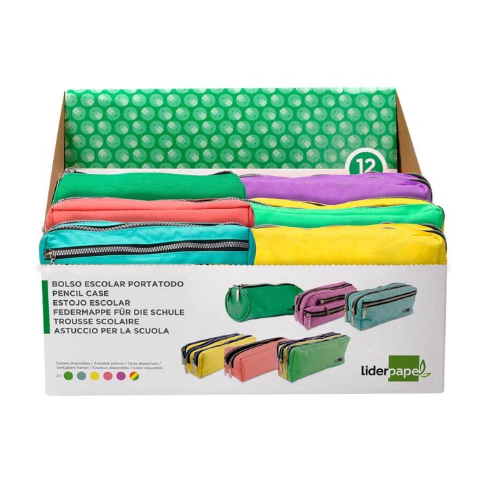 Bolso Escolar Portatodo Liderpapel Expositor De 12 Unidades Colores Y Modelos Surtidos 2