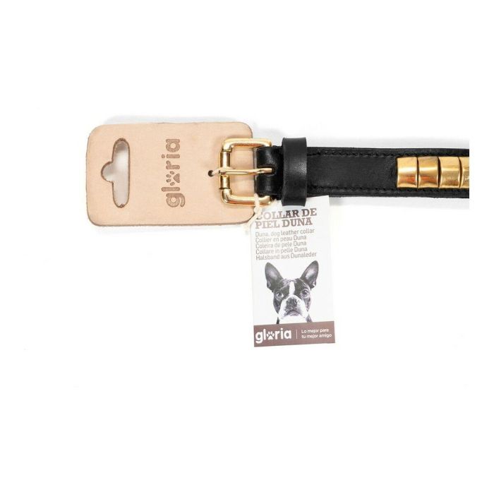 Gloria Collar Duna para Perro de Piel Genuina Acolchado Triple Capa, Máximo Confort y Protección Duradera Anti-Rozaduras, 55x2.5cm Negro 7