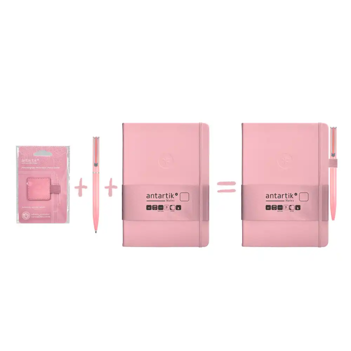 Antartik Portaboligrafos Autoadhesivo Rosa PU 40x40 mm con Banda Elástica 10 Antartik Portaboligrafos Autoadhesivo Rosa PU 40x40 mm con Banda Elástica 10