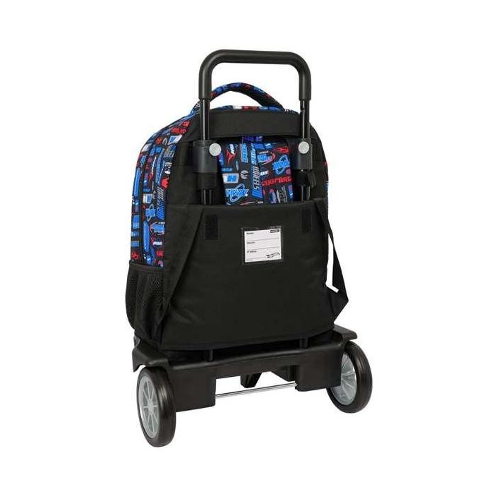 Safta Mochila Grande con Ruedas Compacta Evolutiva Extensible Hot Wheels 33x45x22 cm 1