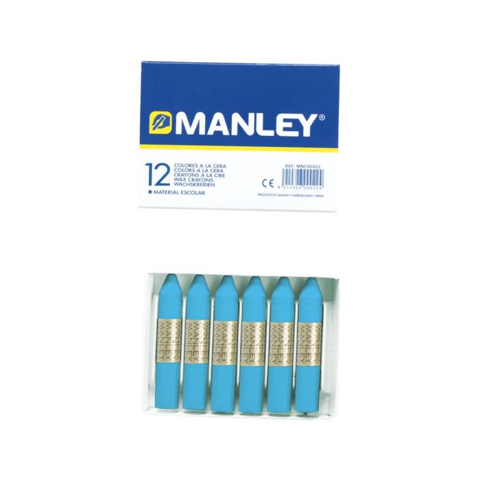 Manley Estuche De 12 Ceras 60 mm 17 Azul Celeste 1