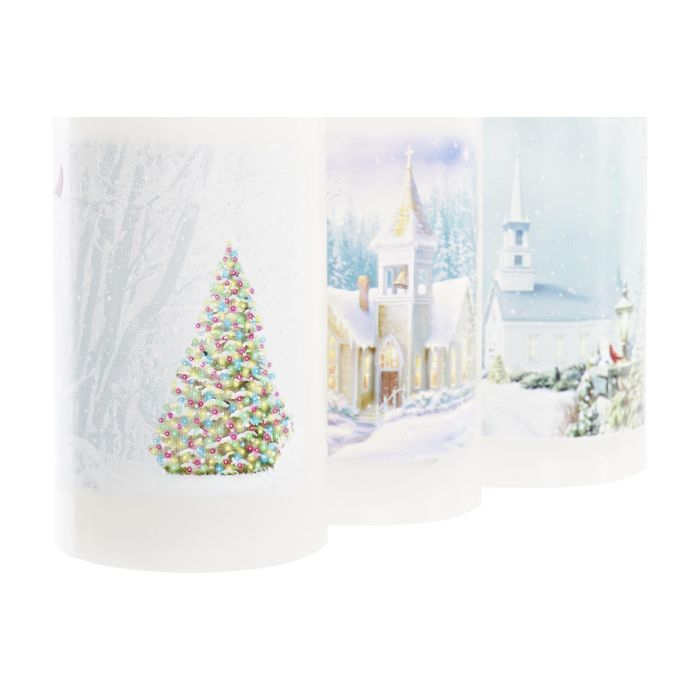 Decoracion Luminosa Navidad Tradicional DKD Home Decor Blanco Multicolor 7.5 x 15 x 7.5 cm (6 Unidades) 2