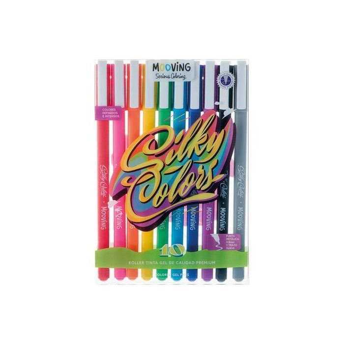 Roller Gel Mooving 0,8Mm Colores Intensos Bolsa De 10