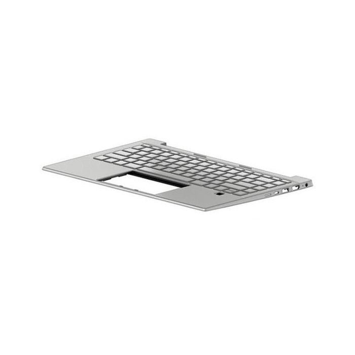 HP Top cover with keyboard para modelos con lector de huella, Natural silver, retroiluminado