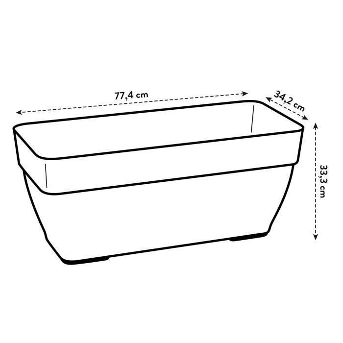 Contenedor de patio ELHO Vibia 80 - Hormigón vivo gris - Exterior - L 34.2 x L 77.4 x H 33.2 cm 5