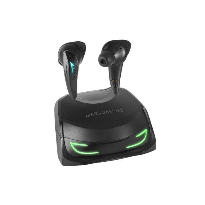 Mars Gaming MHI-Ultra Auriculares Inalámbricos TWS Bluetooth 5.3, ANC+ENC, Batería 24h, Carga Inalámbrica, RGB Flow, IPX4, Negros