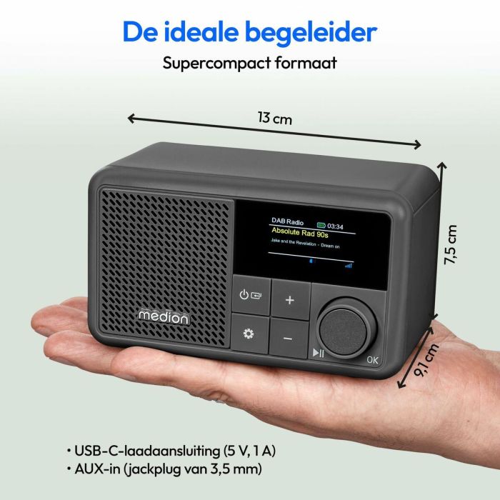 Medion AAAQH12605 Mini Radio DAB/FM Mono 2W RMS Gris 5