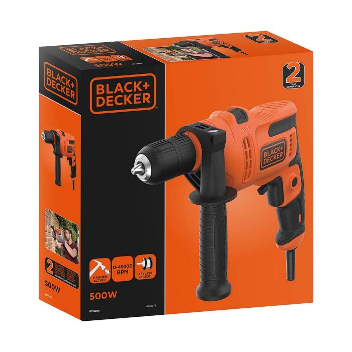 Set de taladro y accesorios Black & Decker BEH200-QS 500 W 230 V 230-240 V 1 Set de taladro y accesorios Black & Decker BEH200-QS 500 W 230 V 230-240 V 1