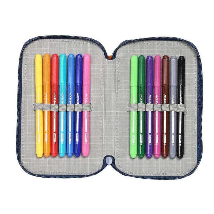 Plumier Doble Buzz Lightyear Azul marino (28 piezas) 4 Plumier Doble Buzz Lightyear Azul marino (28 piezas) 4