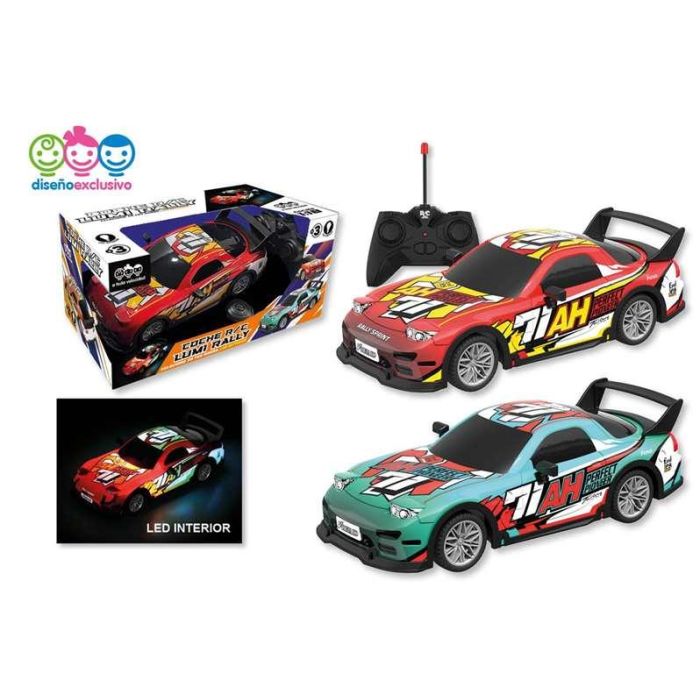 Coche radio control lumi rally escala 1:18 con luces led, 26x11x7cm - modelos surtidos 1 Coche radio control lumi rally escala 1:18 con luces led, 26x11x7cm - modelos surtidos 1