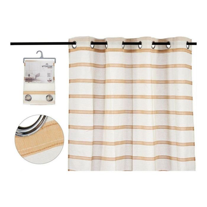 Cortina Visillo Rayas Marrón 140x260 cm - Giftdecor (6 Unidades) Cortina Visillo Rayas Marrón 140x260 cm - Giftdecor (6 Unidades)