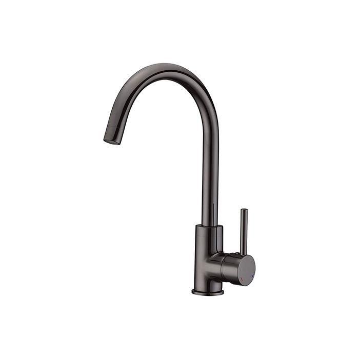 Edouard Rousseau Grifo de cocina mezclador Køben, sin ducha de mano, caño móvil, latón, ahorro de agua, cartucho cerámico 35mm, acabado Barril de pistola PVD