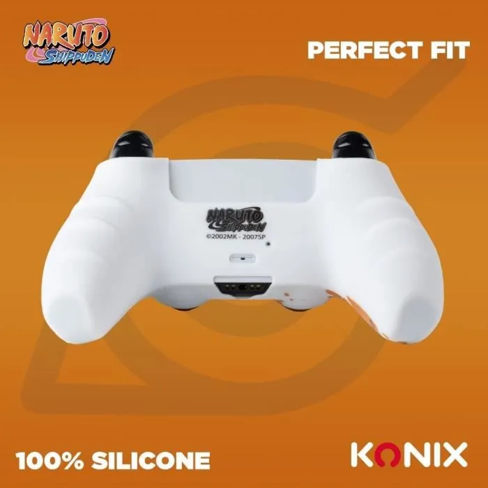Konix Funda Protectora para Mando DualSense PS5 de Silicona con Agarre para Pulgares, Diseño Konoha Naruto Blanco 3 Konix Funda Protectora para Mando DualSense PS5 de Silicona con Agarre para Pulgares, Diseño Konoha Naruto Blanco 3