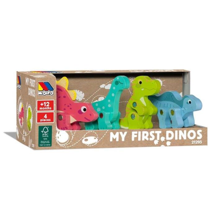 Figuras dinosaurios de madera set 4 piezas