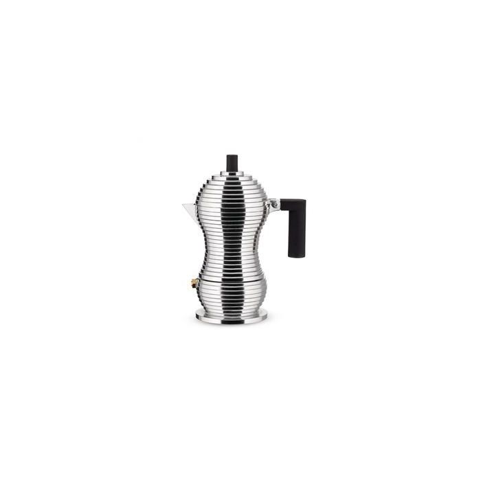 Alessi MDL02/1 B Pulcina Cafetera 1 Taza Aluminio Fundido Negra - Diseñada por Michele de Lucchi Alessi MDL02/1 B Pulcina Cafetera 1 Taza Aluminio Fundido Negra - Diseñada por Michele de Lucchi