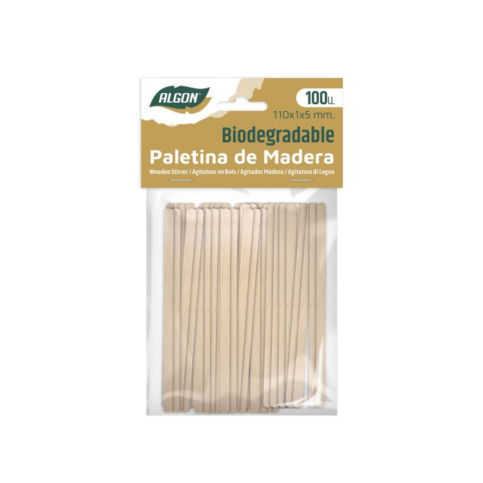 Set de 100 paletinas de madera Algon 110x1x5 mm (24 Cajas) 3