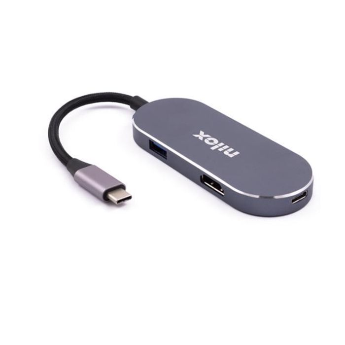 Nilox Dock Station 3 Puertos USB 3.0, USB-C Power Delivery 87W y HDMI Negro