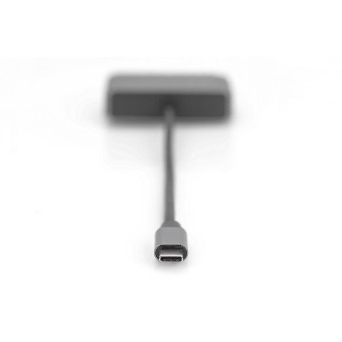 Adapter DIGITUS DP + HDMI Adapter 20cm 4K/30Hz Silber Aluminium Gehäuse 4