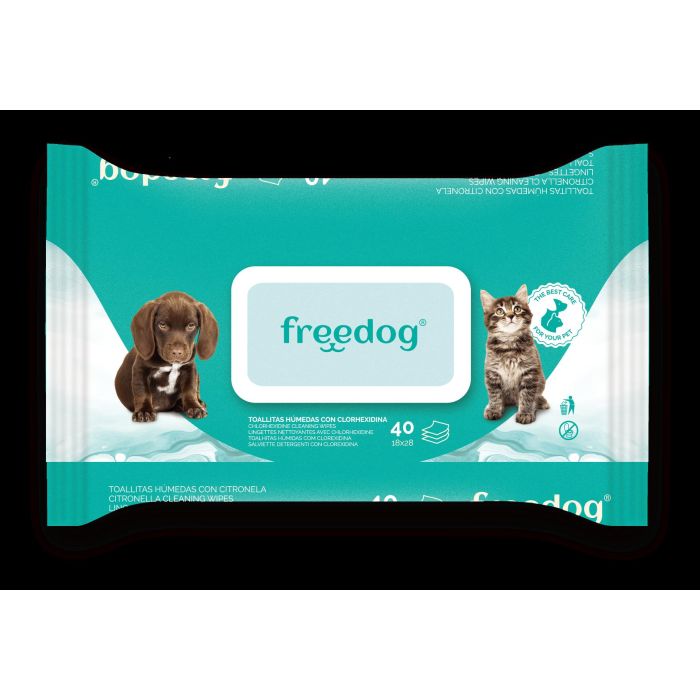 Freedog Toallitas Humedas Clorhexidina Grande 40Ud 28x18 cm