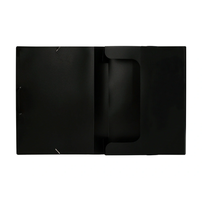 Liderpapel Carpeta Portadocumentos 36905 Polipropileno Din A4 Negra Lomo 50 mm con Cierre de Gomas y 2 Bolsillos para CD 5