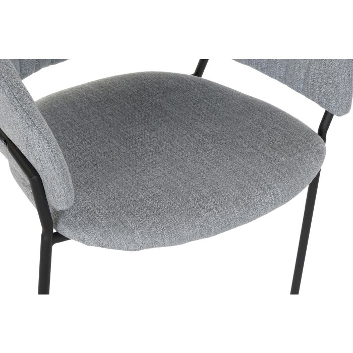 Silla Glam DKD Home Decor Gris Claro Negro 53.5 x 74 x 59 cm (2 Unidades) 1 Silla Glam DKD Home Decor Gris Claro Negro 53.5 x 74 x 59 cm (2 Unidades) 1