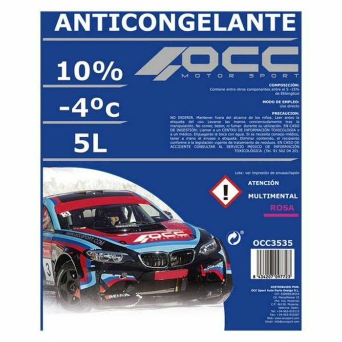 Anticongelante OCC Motorsport OCC3535 10% Rosa (5 L) 1 Anticongelante OCC Motorsport OCC3535 10% Rosa (5 L) 1